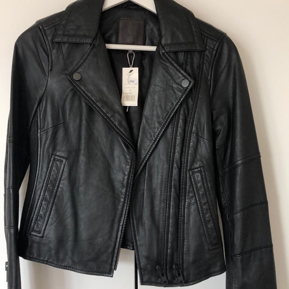 Joie “Davey” Caviar Black 100% Leather Jacket - Picture 3 of 8